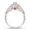 14k Two-tone Gold Round Diamond Solitaire Bridal Wedding Engagement Ring 3/4 Cttw
