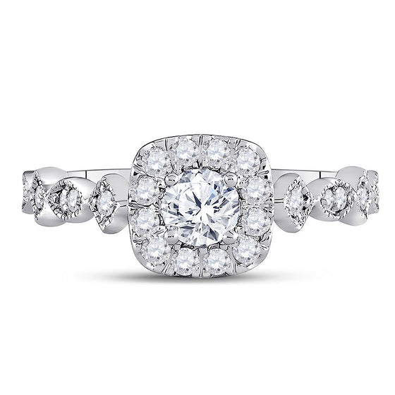 14k Two-tone Gold Round Diamond Solitaire Bridal Wedding Engagement Ring 3/4 Cttw