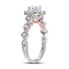 14k Two-tone Gold Round Diamond Solitaire Bridal Wedding Engagement Ring 3/4 Cttw