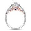 14k Two-tone Gold Round Diamond Solitaire Bridal Wedding Engagement Ring 3/4 Cttw