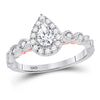 14k Two-tone Gold Pear Diamond Solitaire Bridal Wedding Engagement Ring 3/4 Cttw