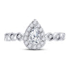 14k Two-tone Gold Pear Diamond Solitaire Bridal Wedding Engagement Ring 3/4 Cttw