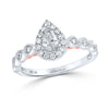 14k Two-tone Gold Pear Diamond Solitaire Bridal Wedding Engagement Ring 3/4 Cttw