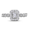 14k Two-tone Gold Emerald Diamond Halo Bridal Wedding Engagement Ring 3/4 Cttw