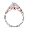 14k Two-tone Gold Oval Diamond Halo Bridal Wedding Engagement Ring 3/4 Cttw