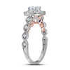14k Two-tone Gold Oval Diamond Halo Bridal Wedding Engagement Ring 3/4 Cttw
