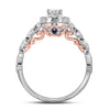 14k Two-tone Gold Oval Diamond Halo Bridal Wedding Engagement Ring 3/4 Cttw