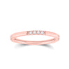 10k Rose Gold Womens Round Diamond Stackable Band Ring 1/10 Cttw