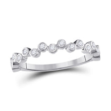  10k White Gold Womens Round Diamond Stackable Band Ring 1/4 Cttw