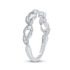 10k White Gold Womens Round Diamond Vine Stackable Band Ring 1/6 Cttw