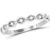 14k White Gold Womens Round Diamond Twist Stackable Band Ring 1/10 Cttw
