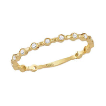  14k Yellow Gold Womens Round Diamond Modern Stackable Band Ring 1/10 Cttw