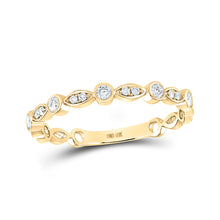  14k Yellow Gold Womens Round Diamond Stackable Band Ring 1/6 Cttw