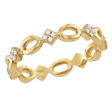  14k Yellow Gold Womens Round Diamond Stackable Band Ring 1/8 Cttw