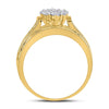14k Yellow Gold Round Diamond Cluster Bridal Wedding Engagement Ring 1-1/2 Cttw