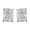 10k Yellow Gold Round Diamond Cluster Earrings 1/3 Cttw