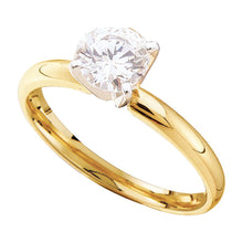  14k Yellow Gold Womens Round Diamond Solitaire Bridal Wedding Engagement Ring 3/4 Cttw