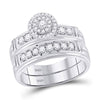 14k White Gold His Hers Round Diamond Solitaire Matching Wedding Set 1 Cttw