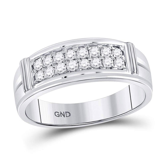 14k White Gold His Hers Round Diamond Solitaire Matching Wedding Set 1 Cttw