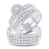 14k White Gold His Hers Round Diamond Solitaire Matching Wedding Set 1 Cttw