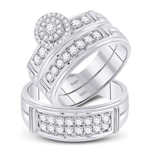  14k White Gold His Hers Round Diamond Solitaire Matching Wedding Set 1 Cttw