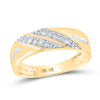 10k Yellow Gold His Hers Round Diamond Square Matching Wedding Set 5/8 Cttw