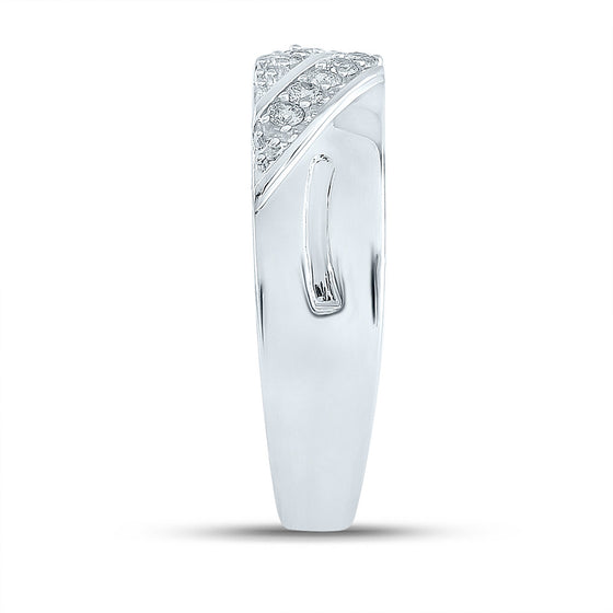 10k White Gold His Hers Round Diamond Square Matching Wedding Set 5/8 Cttw