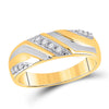 10k Two-tone Gold His Hers Round Diamond Cluster Matching Wedding Set 1/2 Cttw