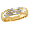 10k Two-tone Gold His Hers Round Diamond Cluster Matching Wedding Set 1/5 Cttw