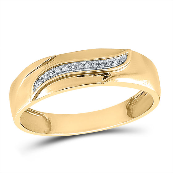 10k Two-tone Gold His Hers Round Diamond Cluster Matching Wedding Set 1/5 Cttw