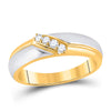 10k Two-tone Gold His Hers Round Diamond Cluster Matching Wedding Set 1/2 Cttw