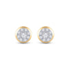 14k Yellow Gold Womens Round Diamond Cluster Earrings 1/2 Cttw