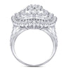 14k White Gold Womens Round Diamond Teardrop Pear Cluster Ring 3 Cttw