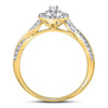 14k Yellow Gold Round Diamond Teardrop Cluster Bridal Wedding Engagement Ring 1/4 Cttw