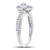 14k White Gold Round Diamond Teardrop Cluster Bridal Wedding Engagement Ring 1/4 Cttw