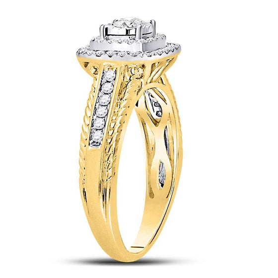 14k Yellow Gold Round Diamond Solitaire Bridal Wedding Engagement Ring 1/2 Cttw