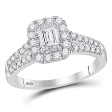  14k White Gold Emerald Diamond Solitaire Bridal Wedding Engagement Ring 1 Cttw