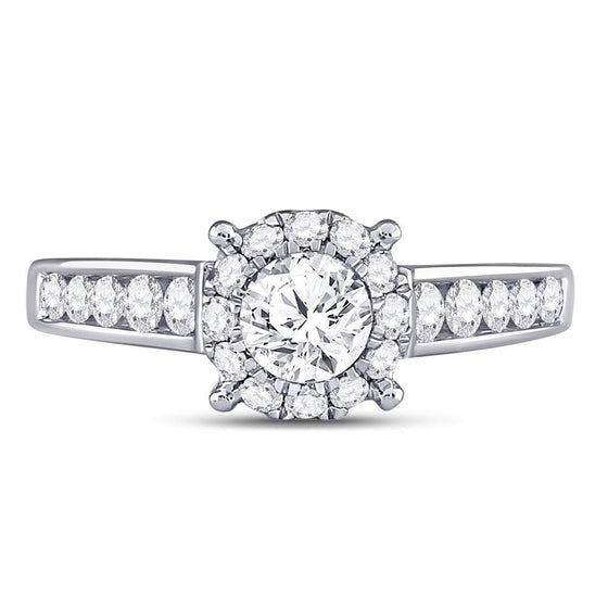 14k White Gold Round Diamond Solitaire Bridal Wedding Engagement Ring 1 Cttw