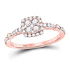 14k Rose Gold Round Diamond Square Cluster Bridal Wedding Engagement Ring 1/2 Cttw