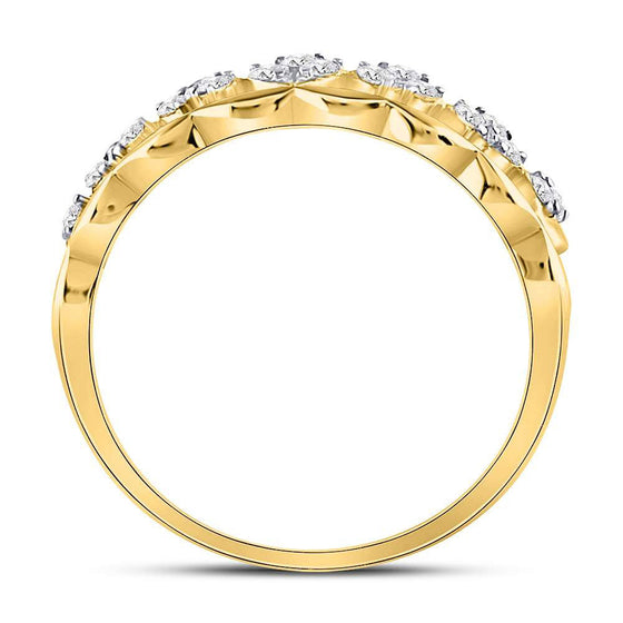 14k Yellow Gold Womens Round Diamond Stackable Band Ring 1/4 Cttw