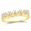 14k Yellow Gold Womens Round Diamond Stackable Band Ring 1/4 Cttw