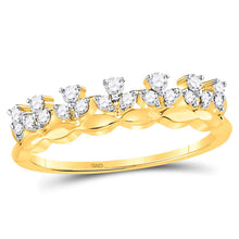  14k Yellow Gold Womens Round Diamond Stackable Band Ring 1/4 Cttw
