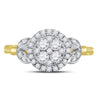 14k Yellow Gold Round Diamond Cluster Bridal Wedding Engagement Ring 3/4 Cttw