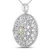 14k White Gold Womens Round Diamond Mandala Circle Pendant 1 Cttw