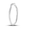 10k White Gold Womens Round Diamond Contoured Stackable Band Ring 1/5 Cttw