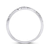 10k White Gold Womens Round Diamond Contoured Stackable Band Ring 1/5 Cttw