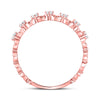 10k Rose Gold Womens Round Diamond Flower Petal Stackable Band Ring 1/6 Cttw