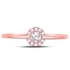 10k Rose Gold Womens Round Diamond Solitaire Stackable Band Ring 1/5 Cttw