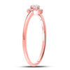 10k Rose Gold Womens Round Diamond Solitaire Stackable Band Ring 1/5 Cttw
