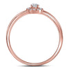 10k Rose Gold Womens Round Diamond Solitaire Stackable Band Ring 1/5 Cttw